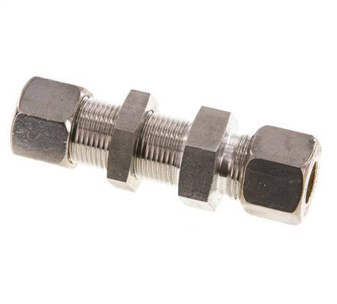 12S Stainless Steel Straight Compression Fitting Bulkhead 400 bar ISO 8434-1