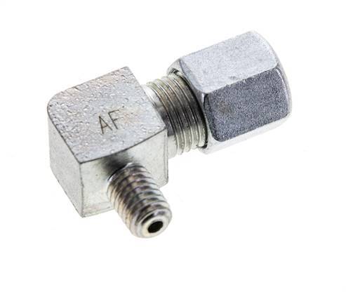 6LL & M6 (con) Zink plated Steel Elbow Cutting Fitting with Male Threads 100 bar ISO 8434-1