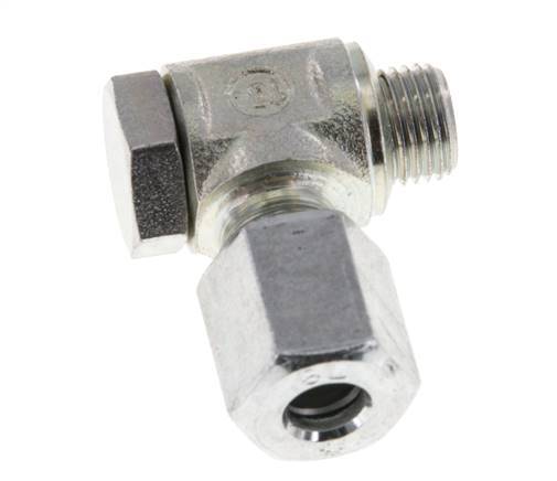 6L & M10x1 Zink plated Steel Swivel Joint Cutting Fitting with Male Threads 250 bar Rotatable ISO 8434-1