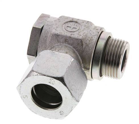 20S & G3/4'' Zink plated Steel Swivel Joint Cutting Fitting with Male Threads 160 bar Rotatable ISO 8434-1