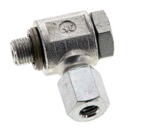 6L & M10x1 Zink plated Steel Swivel Joint Cutting Fitting with Male Threads 315 bar NBRO-ring Rotatable ISO 8434-1