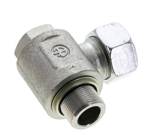 22L & M26x1.5 Zink plated Steel Swivel Joint Cutting Fitting with Male Threads 160 bar NBRO-ring Rotatable ISO 8434-1