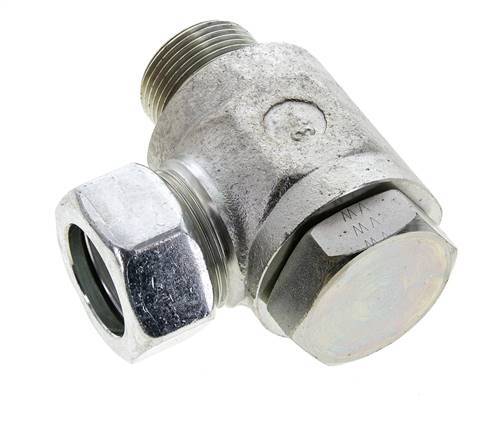 28L & M33x2 Zink plated Steel Swivel Joint Cutting Fitting with Male Threads 160 bar NBRO-ring Rotatable ISO 8434-1