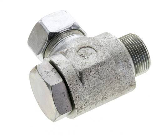 28L & M33x2 Zink plated Steel Swivel Joint Cutting Fitting with Male Threads 160 bar NBRO-ring Rotatable ISO 8434-1