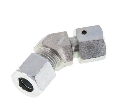 10L Zink plated Steel 45deg Elbow Cutting Fitting with Swivel 315 bar NBR O-ring Sealing Cone Adjustable ISO 8434-1