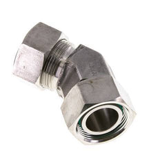 28L Stainless Steel 45deg Elbow Cutting Fitting with Swivel 160 bar FKM O-ring Sealing Cone Adjustable ISO 8434-1