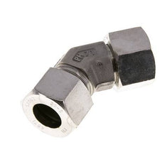 20S Stainless Steel 45deg Elbow Cutting Fitting with Swivel 400 bar FKM O-ring Sealing Cone Adjustable ISO 8434-1