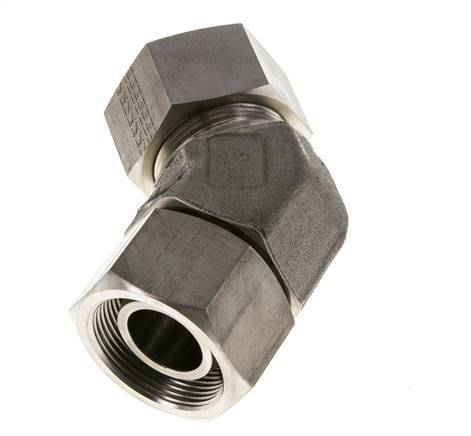30S Stainless Steel 45deg Elbow Cutting Fitting with Swivel 400 bar FKM O-ring Sealing Cone Adjustable ISO 8434-1