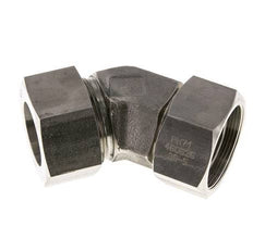 38S Stainless Steel 45deg Elbow Cutting Fitting with Swivel 315 bar FKM O-ring Sealing Cone Adjustable ISO 8434-1