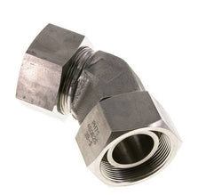 38S Stainless Steel 45deg Elbow Cutting Fitting with Swivel 315 bar FKM O-ring Sealing Cone Adjustable ISO 8434-1