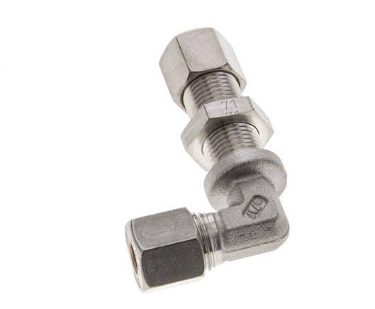 8S Stainless Steel Elbow Compression Fitting Bulkhead 500 bar ISO 8434-1