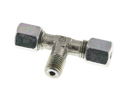 6S & M12x1.5 (con) Zink plated Steel T-Shape Tee Cutting Fitting with Male Threads 640 bar ISO 8434-1