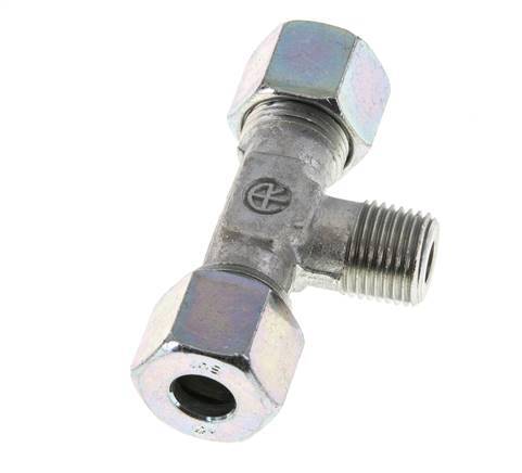 10S & M16x1.5 (con) Zink plated Steel T-Shape Tee Cutting Fitting with Male Threads 640 bar ISO 8434-1
