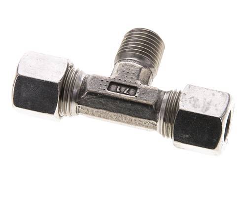 10L & M14x1.5 (con) Stainless Steel T-Shape Tee Cutting Fitting with Male Threads 315 bar ISO 8434-1