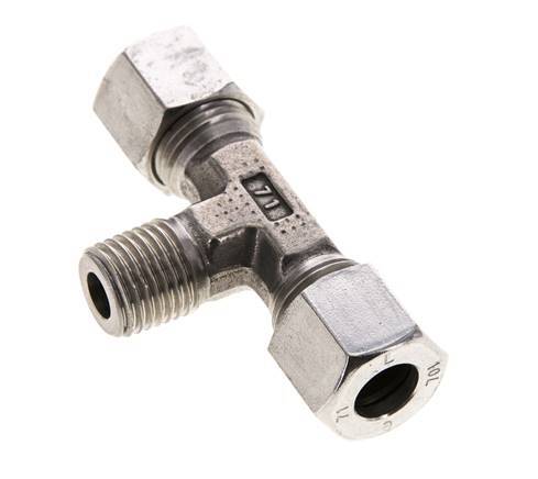 10L & M14x1.5 (con) Stainless Steel T-Shape Tee Cutting Fitting with Male Threads 315 bar ISO 8434-1