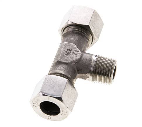 12L & M16x1.5 (con) Stainless Steel T-Shape Tee Cutting Fitting with Male Threads 315 bar ISO 8434-1