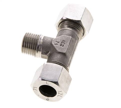 12L & M16x1.5 (con) Stainless Steel T-Shape Tee Cutting Fitting with Male Threads 315 bar ISO 8434-1