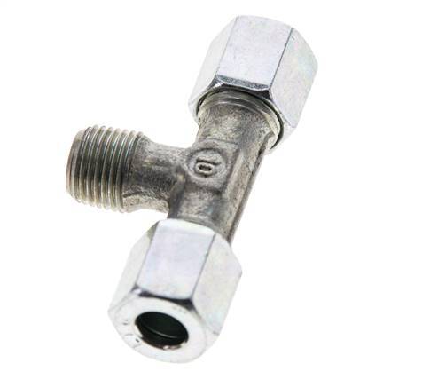 6LL & R1/8'' Zink plated Steel T-Shape Tee Cutting Fitting with Male Threads 100 bar ISO 8434-1