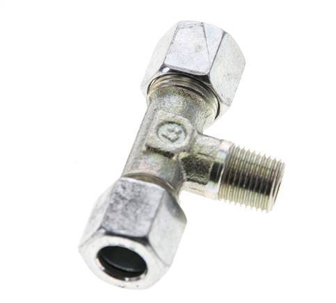8LL & R1/8'' Zink plated Steel T-Shape Tee Cutting Fitting with Male Threads 100 bar ISO 8434-1