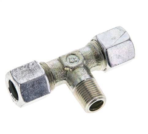 8LL & R1/8'' Zink plated Steel T-Shape Tee Cutting Fitting with Male Threads 100 bar ISO 8434-1