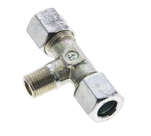 8LL & R1/8'' Zink plated Steel T-Shape Tee Cutting Fitting with Male Threads 100 bar ISO 8434-1