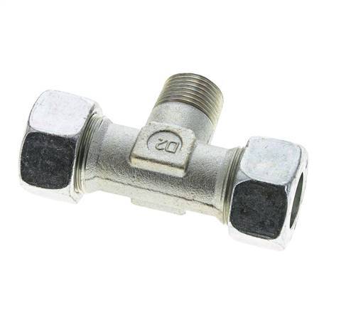 18L & R1/2'' Zink plated Steel T-Shape Tee Cutting Fitting with Male Threads 315 bar ISO 8434-1