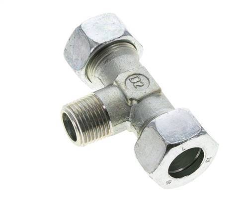 18L & R1/2'' Zink plated Steel T-Shape Tee Cutting Fitting with Male Threads 315 bar ISO 8434-1
