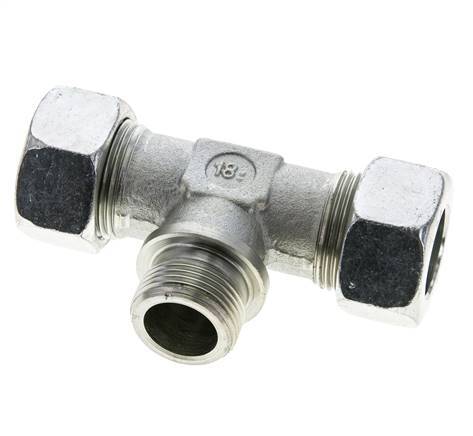 22L & G3/4'' Zink plated Steel T-Shape Tee Cutting Fitting with Male Threads 160 bar ISO 8434-1