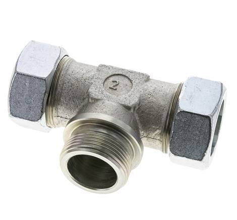 35L & G1-1/4'' Zink plated Steel T-Shape Tee Cutting Fitting with Male Threads 160 bar ISO 8434-1