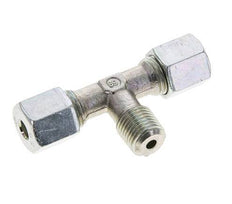 6S & R1/4'' Zink plated Steel T-Shape Tee Cutting Fitting with Male Threads 630 bar ISO 8434-1