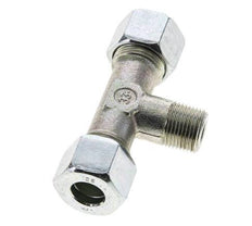 12S & R3/8'' Zink plated Steel T-Shape Tee Cutting Fitting with Male Threads 630 bar ISO 8434-1