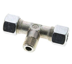 12S & R3/8'' Zink plated Steel T-Shape Tee Cutting Fitting with Male Threads 630 bar ISO 8434-1