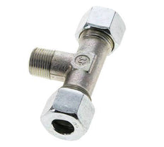 12S & R3/8'' Zink plated Steel T-Shape Tee Cutting Fitting with Male Threads 630 bar ISO 8434-1