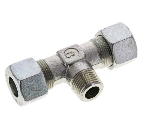 16S & R1/2'' Zink plated Steel T-Shape Tee Cutting Fitting with Male Threads 400 bar ISO 8434-1