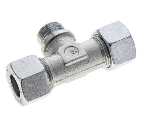 20S & R3/4'' Zink plated Steel T-Shape Tee Cutting Fitting with Male Threads 400 bar ISO 8434-1