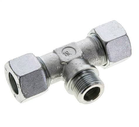 20S & R3/4'' Zink plated Steel T-Shape Tee Cutting Fitting with Male Threads 400 bar ISO 8434-1