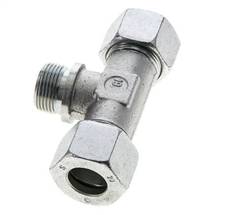 20S & R3/4'' Zink plated Steel T-Shape Tee Cutting Fitting with Male Threads 400 bar ISO 8434-1
