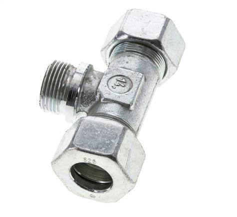 25S & G1'' Zink plated Steel T-Shape Tee Cutting Fitting with Male Threads 400 bar ISO 8434-1