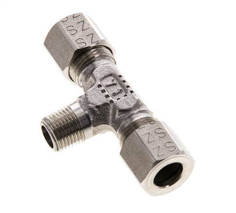 8LL & R1/8'' Stainless Steel T-Shape Tee Cutting Fitting with Male Threads 100 bar ISO 8434-1