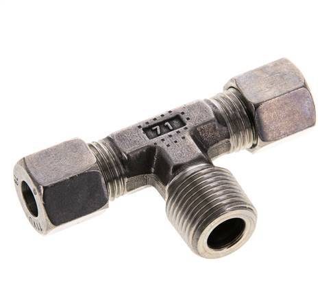 8L & R3/8'' Stainless Steel T-Shape Tee Cutting Fitting with Male Threads 315 bar ISO 8434-1