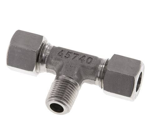 10L & R1/4'' Stainless Steel T-Shape Tee Cutting Fitting with Male Threads 315 bar ISO 8434-1