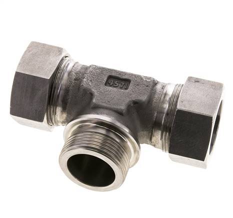 35L & G1-1/4'' Stainless Steel T-Shape Tee Cutting Fitting with Male Threads 160 bar ISO 8434-1