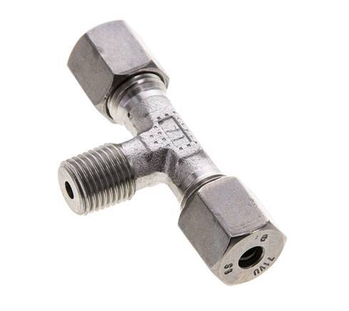 6S & R1/4'' Stainless Steel T-Shape Tee Cutting Fitting with Male Threads 630 bar ISO 8434-1