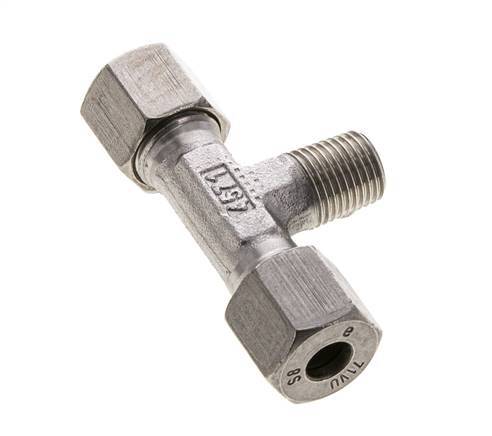 8S & R1/4'' Stainless Steel T-Shape Tee Cutting Fitting with Male Threads 630 bar ISO 8434-1
