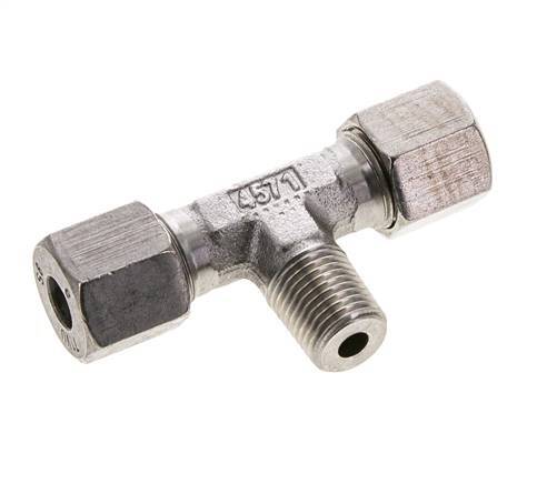 8S & R1/4'' Stainless Steel T-Shape Tee Cutting Fitting with Male Threads 630 bar ISO 8434-1