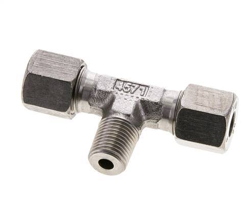 8S & R1/4'' Stainless Steel T-Shape Tee Cutting Fitting with Male Threads 630 bar ISO 8434-1