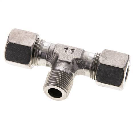 10S & R3/8'' Stainless Steel T-Shape Tee Cutting Fitting with Male Threads 630 bar ISO 8434-1