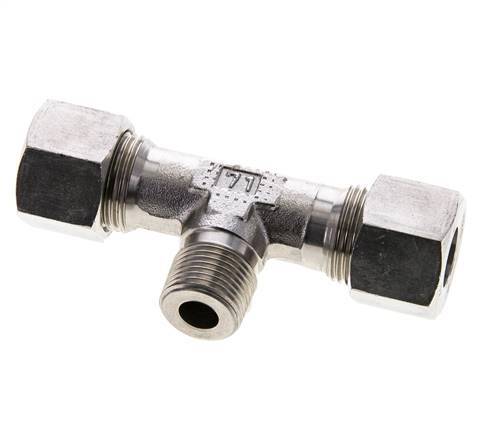 12S & R3/8'' Stainless Steel T-Shape Tee Cutting Fitting with Male Threads 630 bar ISO 8434-1