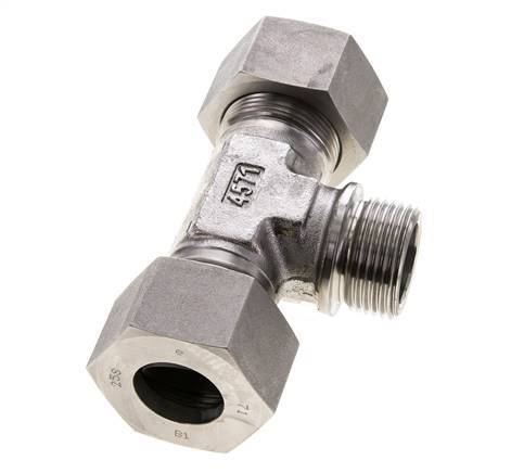 25S & G1'' Stainless Steel T-Shape Tee Cutting Fitting with Male Threads 400 bar ISO 8434-1
