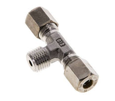 6L & R1/4'' Stainless Steel T-Shape Tee Compression Fitting with Male Threads 315 bar ISO 8434-1